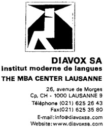 DIAVOX SA Institut moderne de langues THE MBA CENTER LAUSANNE