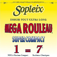 Sopleix ESSUIE TOUT ULTRA LONG MEGA ROULEAU SUPER COMPACT 1 MEGA Rouleau Compact = 7 Rouleaux Classiques