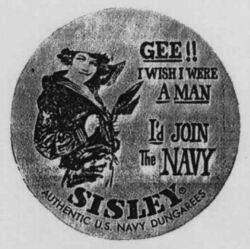 GEE!! I WISH I WERE A MANI i'd JOIN THE NAVY SISLEY AUTHENTIC U.S. NAVY DUNGAREES