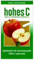 APFEL NATURTRÜB hohes C reich an natürlichem Vitamin C Apfelsaft mit Acerolamark