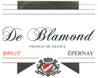 CHAMPAGNE De Blamond PRODUIT DE FRANCE BRUT ÉPERNAY ÉPERNAY