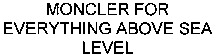 MONCLER FOR EVERYTHING ABOVE SEA LEVEL