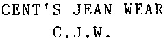 CENT'S JEAN WEAR C.J.W.