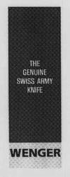 THE GENUINE SWISS ARMY KNIFE WENGER