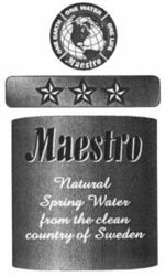 Maestro Natural Spring Water from the clean country of Sweden