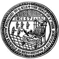 FOVNDED BY Q ELIZ THE SEALE OF Y FREE SCHOOLE OF Y PARISHONERS OF St OLAVES SOVTH