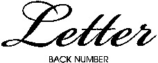 Letter BACK NUMBER