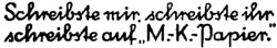 Schreibste mir, ...