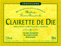 JADISSANE CLAIRETTE DE DIE VIN ISSU DE RAISINS DE L'AGRICULTURE BIOLOGIQUE