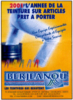 BERJEANOU 2001 L'ANNEE DE LA TEINTURE SUR ARTICLES PRET A PORTER