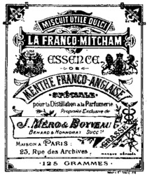 LA FRANCO-MITCHAM ESSENCE DE MENTHE FRANCO-ANGLAISE