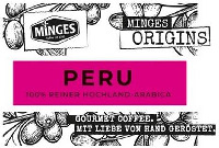 MiNGES MINGES ORIGINS PERU 100% REINER HOCHLAND-ARABICA GOURMET COFFEE. MIT LIEBE VON HAND GERÖSTET.