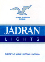 TVORNICA DUHANA ZAGREB JADRAN LIGHTS CIGARETA S MANJE NIKOTINA I KATRANA