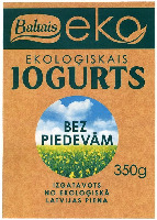 Baltais eko EKOLOĢISKAIS JOGURTS BEZ PIEDEVĀM
