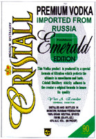 CRISTAL PREMIUM VODKA IMPORTED FROM RUSSIA Emerald EDITION