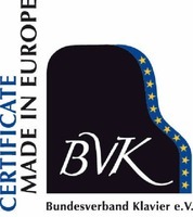 CERTIFICATE MADE IN EUROPE BVK Bundesverband Klavier e.V.