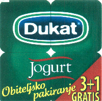 Dukat Jogurt Obiteljsko pakiranje 3+1 GRATIS