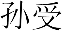 The mark consists of two Chinese characters as sun-shou in Chinese pinyin.