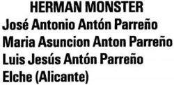 HERMAN MONSTER José Antonio Antón Parreño Maria Asuncion Anton Parreño