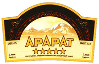 Transliteration of verbal element in Cyrillic: ARARAT.