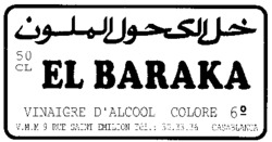 EL BARAKA VINAIGRE D'ALCOOL COLORE 6º