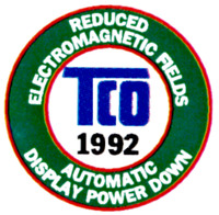 TCO 1992 REDUCED ELECTROMAGNETIC FIELDS AUTOMATIC DISPLAY POWER DOWN