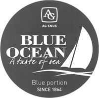 AG AG SNUS BLUE OCEAN A taste of sea Blue portion SINCE 1864