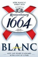 BIÈRE BLANCHE WHEAT BEER Kronenbourg 1664 BLANC AVEC UNE POINTE D'AGRUMES WITH A HINT OF CITRUS