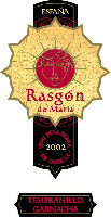 ESPAÑA Rasgón de Maria VINO DE LA TIERRA DE CASTILLA 2002 TEMPRANILLO GARNACHA