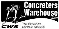 Concreters Warehouse Sales CWS