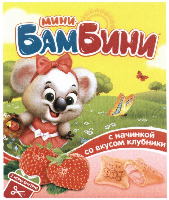 Mini-bambini, s nachinkoy so vkusom klubniki, 2 igry vnutri.