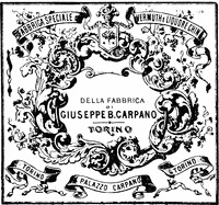 VERMUTH e LIQUORE CHINA GIUSEPPE B. CARPANO TORINO