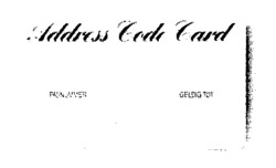 Address Code Card