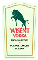 WISENT VODKA DISTILLED & BOTTLED IN POLMOS LANCUT POLAND
