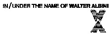 IN/UNDER THE NAME OF WALTER ALBINI W A