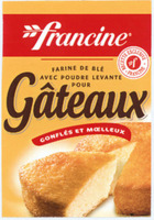 Francine FARINE DE BLÉ AVEC POUDRE LEVANTE POUR Gâteaux GONFLÉS ET MOELLEUX