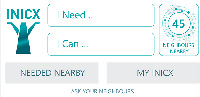 INICX I Need ... I Can ... 45 NEIGHBOURS NEARBY, NEEDED NEARBY, MY INICX, ASK YOUR NEIGHBOURS
