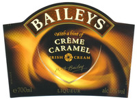 BAILEYS with a hint of CRÈME CARAMEL IRISH CREAM