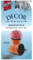 DeBeukelaer seit 1870 DECOR ON ICE WAFFELBECHER extra knusprig für Eis, Dessert oder Likör 16 Stück