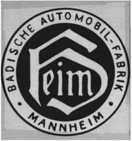 BADISCHE AUTOMOBIL-FABRIK heim · MANNHEIM ·