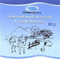Simplex CZ s.r.o. Leche condensada azucarada Leche de Bohemia