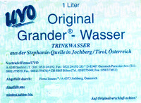 UVO Original Grander - Wasser TRINKWASSER Grander - Wasser TRIKWASSER aus der Stephanie-Quelle in