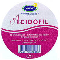 DUKAT MLJEKARA ZAGREB d.d. PRODUCT OF CROATIA ACIDOFIL