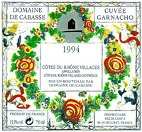 Garnacho DOMAINE DE CABASSE 1994 Cuvée Garnacho CÔTES DU RHÔNE VILLAGES