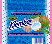 Klember Oblátkové resy s kokosovo-kakaovou náplnou