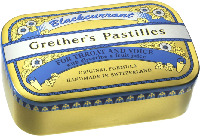 Blackcurrant Grether's Pastilles FOR THROAT AND VOICE with glycerine & fruit juice