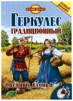  Russkij produkt, Gerkules traditsionnyj, novyj dizajn, ovsjanye hlop'ja bez GMO, 15 minut. 