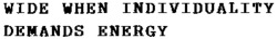 WIDE WHEN INDIVIDUALITY DEMANDS ENERGY