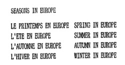 SEASONS IN EUROPE