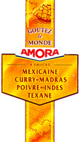 GOÛTEZ le MONDE AMORA 4 SAUCES MEXICAINE CURRY de MADRAS POIVRE des INDES TEXANE